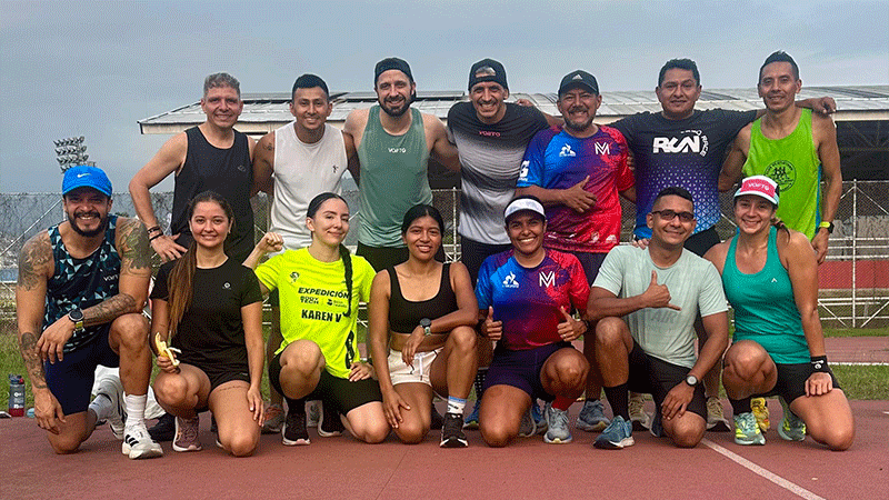 Entraînement running sur piste à Cali en Colombie